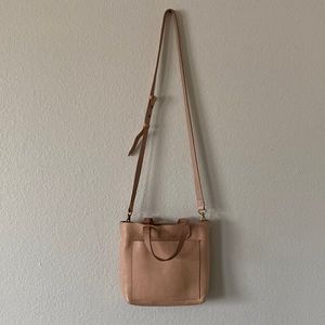 Mini Madewell Pink Leather Tote